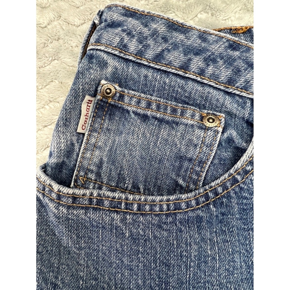 Carhartt Women's Relaxed Fit Jeans Blue Denim Classic Style Comfortable - Picture 3 of 11